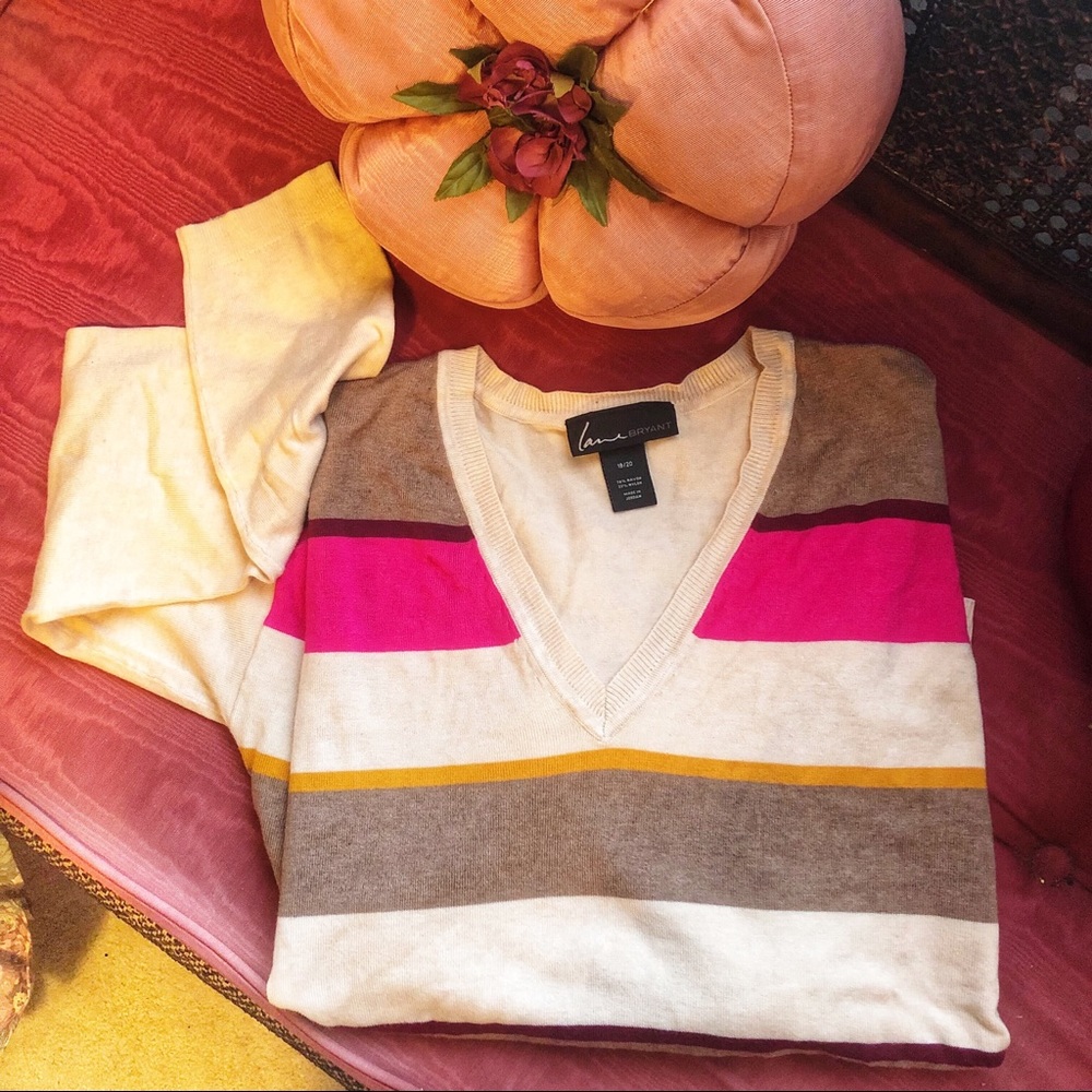 Lane Bryant plus size long sleeve v neck sweater